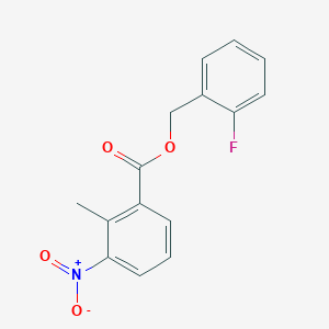 molecular formula C15H12FNO4 B3609576 2-fluorobenzyl 2-methyl-3-nitrobenzoate 