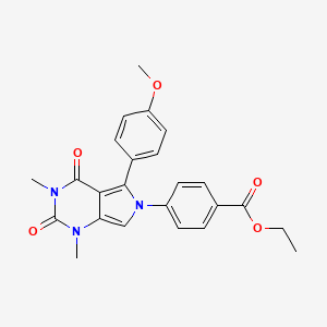molecular formula C24H23N3O5 B3609582 ETHYL 4-[5-(4-METHOXYPHENYL)-1,3-DIMETHYL-2,4-DIOXO-1H,2H,3H,4H,6H-PYRROLO[3,4-D]PYRIMIDIN-6-YL]BENZOATE 