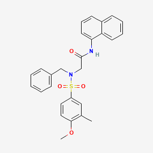 molecular formula C27H26N2O4S B3609638 N~2~-benzyl-N~2~-[(4-methoxy-3-methylphenyl)sulfonyl]-N~1~-1-naphthylglycinamide 