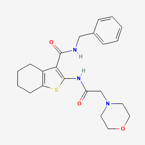molecular formula C22H27N3O3S B3609643 N-Benzyl-2-[(Morpholin-4-Ylacetyl)amino]-4,5,6,7-Tetrahydro-1-Benzothiophene-3-Carboxamide 
