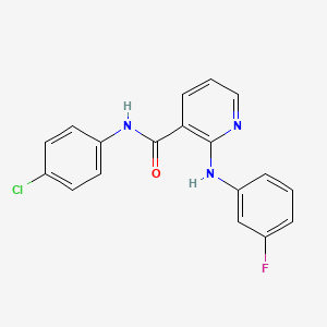 molecular formula C18H13ClFN3O B3609651 N-(4-chlorophenyl)-2-[(3-fluorophenyl)amino]pyridine-3-carboxamide 