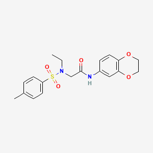 molecular formula C19H22N2O5S B3609697 N-(2,3-dihydro-1,4-benzodioxin-6-yl)-N~2~-ethyl-N~2~-[(4-methylphenyl)sulfonyl]glycinamide 