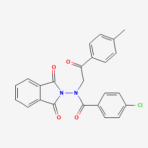 molecular formula C24H17ClN2O4 B3609708 4-chloro-N-(1,3-dioxo-1,3-dihydro-2H-isoindol-2-yl)-N-[2-(4-methylphenyl)-2-oxoethyl]benzamide 