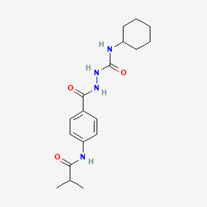 molecular formula C18H26N4O3 B3609757 N-Cyclohexyl-2-(4-isobutyramidobenzoyl)hydrazine-1-carboxamide 