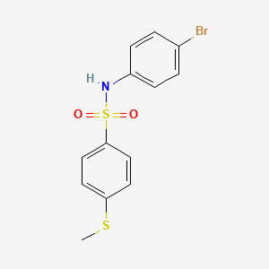 molecular formula C13H12BrNO2S2 B3609762 N-(4-bromophenyl)-4-(methylthio)benzenesulfonamide 