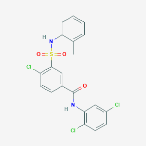 molecular formula C20H15Cl3N2O3S B3609780 4-chloro-N-(2,5-dichlorophenyl)-3-{[(2-methylphenyl)amino]sulfonyl}benzamide 