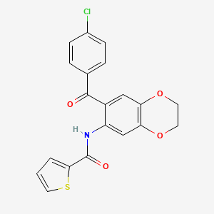 molecular formula C20H14ClNO4S B3609842 N-[7-(4-chlorobenzoyl)-2,3-dihydro-1,4-benzodioxin-6-yl]thiophene-2-carboxamide 