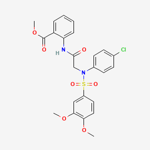 molecular formula C24H23ClN2O7S B3609857 methyl 2-({N-(4-chlorophenyl)-N-[(3,4-dimethoxyphenyl)sulfonyl]glycyl}amino)benzoate 
