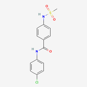 molecular formula C14H13ClN2O3S B3609963 N-(4-chlorophenyl)-4-[(methylsulfonyl)amino]benzamide 