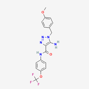molecular formula C18H16F3N5O3 B3609985 5-AMINO-1-[(4-METHOXYPHENYL)METHYL]-N-[4-(TRIFLUOROMETHOXY)PHENYL]-1H-1,2,3-TRIAZOLE-4-CARBOXAMIDE 