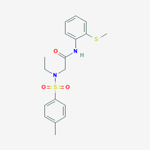 molecular formula C18H22N2O3S2 B3610021 N~2~-ethyl-N~2~-[(4-methylphenyl)sulfonyl]-N-[2-(methylsulfanyl)phenyl]glycinamide 