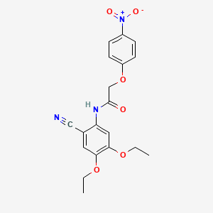 molecular formula C19H19N3O6 B3610068 N-(2-cyano-4,5-diethoxyphenyl)-2-(4-nitrophenoxy)acetamide 