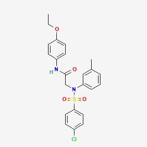 molecular formula C23H23ClN2O4S B3610089 N~2~-[(4-chlorophenyl)sulfonyl]-N~1~-(4-ethoxyphenyl)-N~2~-(3-methylphenyl)glycinamide 