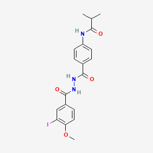 molecular formula C19H20IN3O4 B3610166 N-(4-{[2-(3-iodo-4-methoxybenzoyl)hydrazino]carbonyl}phenyl)-2-methylpropanamide 