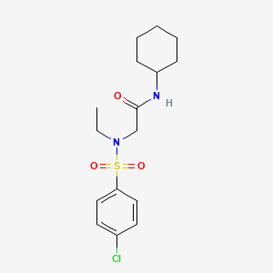 molecular formula C16H23ClN2O3S B3610172 N~2~-[(4-chlorophenyl)sulfonyl]-N-cyclohexyl-N~2~-ethylglycinamide 