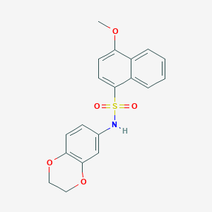 molecular formula C19H17NO5S B3610208 N-(2,3-dihydro-1,4-benzodioxin-6-yl)-4-methoxynaphthalene-1-sulfonamide 