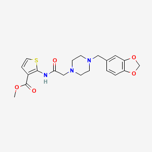molecular formula C20H23N3O5S B3610209 METHYL 2-({2-[4-(1,3-BENZODIOXOL-5-YLMETHYL)PIPERAZINO]ACETYL}AMINO)-3-THIOPHENECARBOXYLATE 