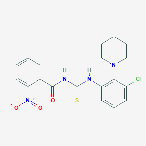 molecular formula C19H19ClN4O3S B3610226 N-({[3-chloro-2-(1-piperidinyl)phenyl]amino}carbonothioyl)-2-nitrobenzamide 