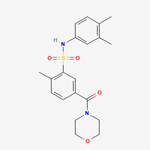 molecular formula C20H24N2O4S B3610267 N-(3,4-dimethylphenyl)-2-methyl-5-(4-morpholinylcarbonyl)benzenesulfonamide 