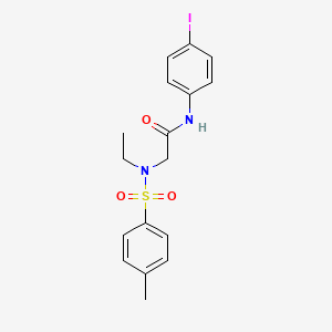 molecular formula C17H19IN2O3S B3610282 N~2~-ethyl-N-(4-iodophenyl)-N~2~-[(4-methylphenyl)sulfonyl]glycinamide 
