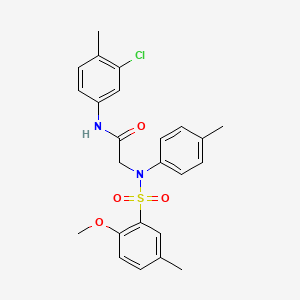 molecular formula C24H25ClN2O4S B3610344 N-(3-chloro-4-methylphenyl)-2-(N-(2-methoxy-5-methylphenyl)sulfonyl-4-methylanilino)acetamide 
