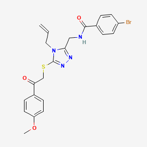 molecular formula C22H21BrN4O3S B3610355 N-[(4-allyl-5-{[2-(4-methoxyphenyl)-2-oxoethyl]thio}-4H-1,2,4-triazol-3-yl)methyl]-4-bromobenzamide 