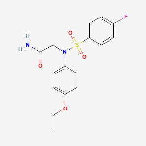 molecular formula C16H17FN2O4S B3610374 N~2~-(4-ethoxyphenyl)-N~2~-[(4-fluorophenyl)sulfonyl]glycinamide 