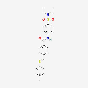 molecular formula C25H28N2O3S2 B3610376 N-(4-(N,N-Diethylsulfamoyl)phenyl)-4-((p-tolylthio)methyl)benzamide 