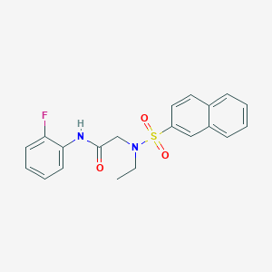 molecular formula C20H19FN2O3S B3610398 N~2~-ethyl-N~1~-(2-fluorophenyl)-N~2~-(2-naphthylsulfonyl)glycinamide 