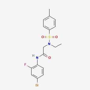 molecular formula C17H18BrFN2O3S B3610527 N-(4-bromo-2-fluorophenyl)-N~2~-ethyl-N~2~-[(4-methylphenyl)sulfonyl]glycinamide 