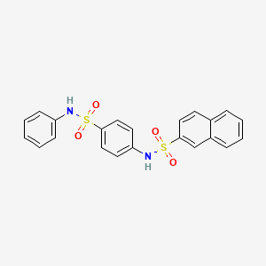 molecular formula C22H18N2O4S2 B3610534 N-[4-(phenylsulfamoyl)phenyl]naphthalene-2-sulfonamide 