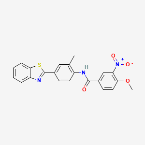 molecular formula C22H17N3O4S B3610561 N-[4-(1,3-benzothiazol-2-yl)-2-methylphenyl]-4-methoxy-3-nitrobenzamide 