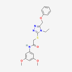 molecular formula C21H24N4O4S B3610595 N-(3,5-dimethoxyphenyl)-2-{[4-ethyl-5-(phenoxymethyl)-4H-1,2,4-triazol-3-yl]thio}acetamide 