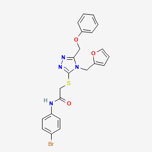molecular formula C22H19BrN4O3S B3610602 N-(4-bromophenyl)-2-{[4-(2-furylmethyl)-5-(phenoxymethyl)-4H-1,2,4-triazol-3-yl]thio}acetamide 
