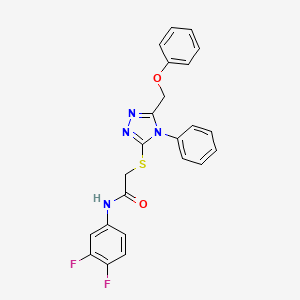 molecular formula C23H18F2N4O2S B3610607 N-(3,4-difluorophenyl)-2-[[5-(phenoxymethyl)-4-phenyl-1,2,4-triazol-3-yl]sulfanyl]acetamide 