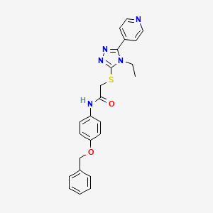 molecular formula C24H23N5O2S B3610613 N-[4-(benzyloxy)phenyl]-2-{[4-ethyl-5-(pyridin-4-yl)-4H-1,2,4-triazol-3-yl]sulfanyl}acetamide CAS No. 618426-92-9