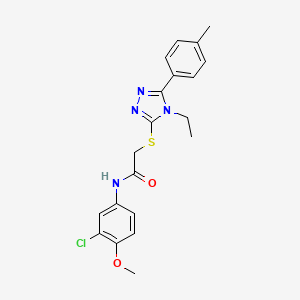 molecular formula C20H21ClN4O2S B3610640 N-(3-chloro-4-methoxyphenyl)-2-{[4-ethyl-5-(4-methylphenyl)-4H-1,2,4-triazol-3-yl]thio}acetamide 
