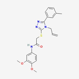 molecular formula C22H24N4O3S B3610645 N-(3,4-dimethoxyphenyl)-2-[[5-(3-methylphenyl)-4-prop-2-enyl-1,2,4-triazol-3-yl]sulfanyl]acetamide 