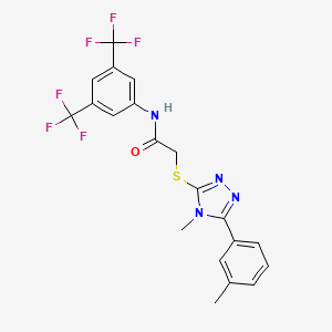 molecular formula C20H16F6N4OS B3610655 N-[3,5-bis(trifluoromethyl)phenyl]-2-{[4-methyl-5-(3-methylphenyl)-4H-1,2,4-triazol-3-yl]thio}acetamide 