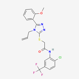 molecular formula C21H18ClF3N4O2S B3610696 2-{[4-allyl-5-(2-methoxyphenyl)-4H-1,2,4-triazol-3-yl]thio}-N-[2-chloro-5-(trifluoromethyl)phenyl]acetamide 
