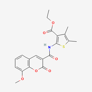 molecular formula C20H19NO6S B3610765 ethyl 2-{[(8-methoxy-2-oxo-2H-chromen-3-yl)carbonyl]amino}-4,5-dimethyl-3-thiophenecarboxylate 