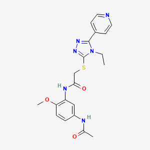 molecular formula C20H22N6O3S B3610791 N-[5-(ACETYLAMINO)-2-METHOXYPHENYL]-2-{[4-ETHYL-5-(4-PYRIDINYL)-4H-1,2,4-TRIAZOL-3-YL]SULFANYL}ACETAMIDE CAS No. 618426-96-3