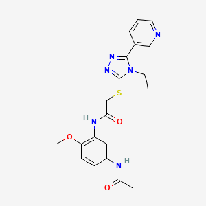 molecular formula C20H22N6O3S B3610804 N-[5-(acetylamino)-2-methoxyphenyl]-2-{[4-ethyl-5-(3-pyridinyl)-4H-1,2,4-triazol-3-yl]thio}acetamide CAS No. 618426-42-9