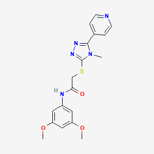 molecular formula C18H19N5O3S B3610824 N-(3,5-dimethoxyphenyl)-2-{[4-methyl-5-(pyridin-4-yl)-4H-1,2,4-triazol-3-yl]sulfanyl}acetamide 
