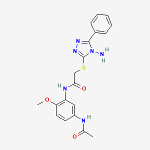 molecular formula C19H20N6O3S B3610854 N-[5-(acetylamino)-2-methoxyphenyl]-2-[(4-amino-5-phenyl-4H-1,2,4-triazol-3-yl)thio]acetamide 