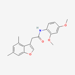 molecular formula C20H21NO4 B3610936 N-(2,4-dimethoxyphenyl)-2-(4,6-dimethyl-1-benzofuran-3-yl)acetamide 