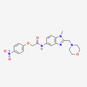 molecular formula C21H23N5O5 B3610940 N-{1-METHYL-2-[(MORPHOLIN-4-YL)METHYL]-1H-1,3-BENZODIAZOL-5-YL}-2-(4-NITROPHENOXY)ACETAMIDE 