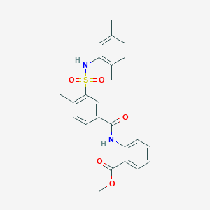 molecular formula C24H24N2O5S B3610955 methyl 2-[(3-{[(2,5-dimethylphenyl)amino]sulfonyl}-4-methylbenzoyl)amino]benzoate 