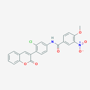 molecular formula C23H15ClN2O6 B3610991 N-[3-chloro-4-(2-oxo-2H-chromen-3-yl)phenyl]-4-methoxy-3-nitrobenzamide 