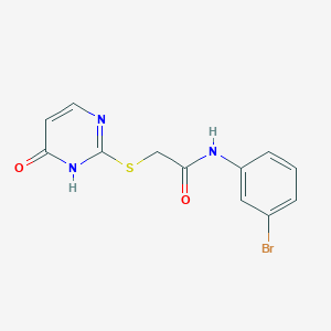 molecular formula C12H10BrN3O2S B3611026 N-(3-bromophenyl)-2-[(6-oxo-1,6-dihydropyrimidin-2-yl)sulfanyl]acetamide 